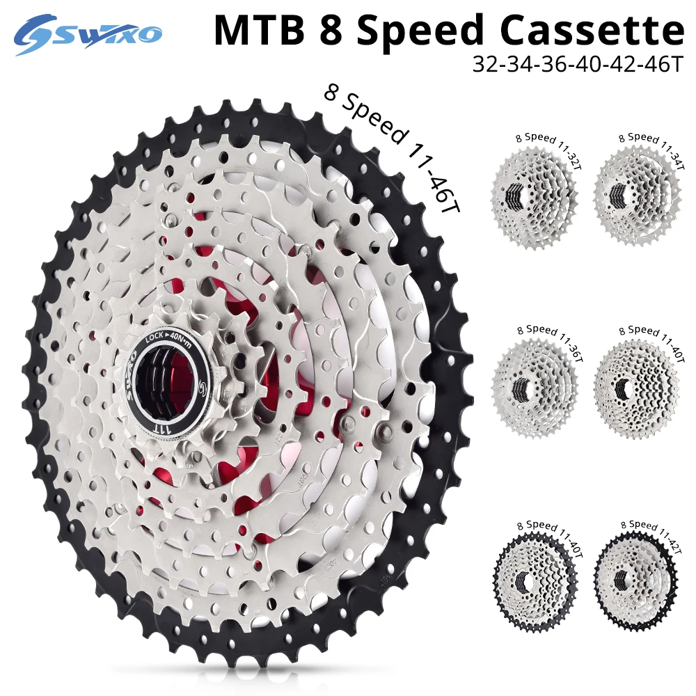 Кассета SWTXO MTB 8 скоростей 11-32T 11-34T 11-36T 11-40T 11-42T 11-46T s 8v K7 для горного велосипеда Shimano