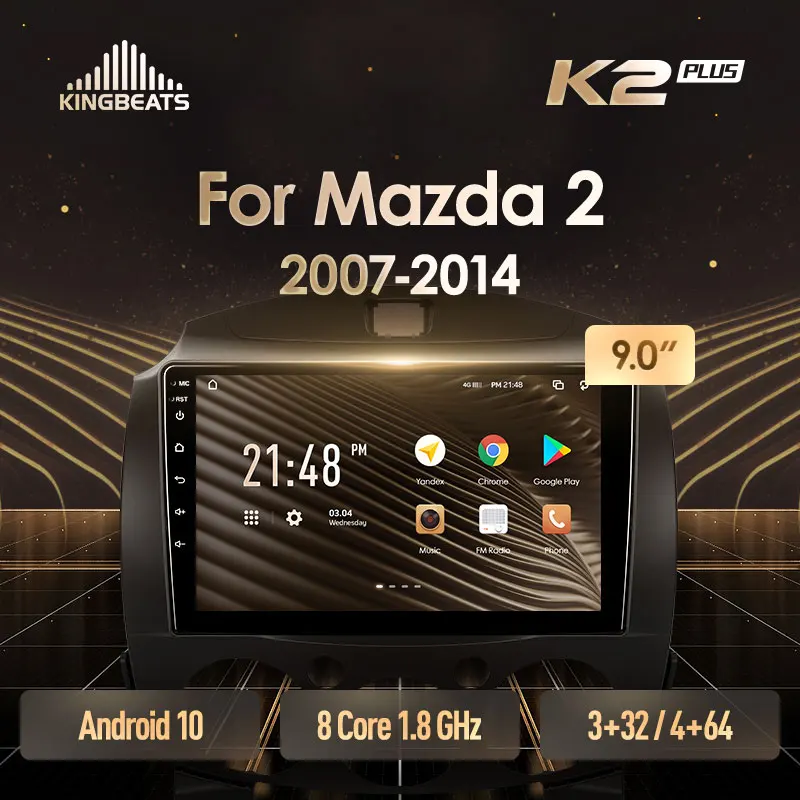 KingBeats штатное головное устройство For Mazda 2 DE 2007 - 2014 GPS Android 10 автомагнитола на