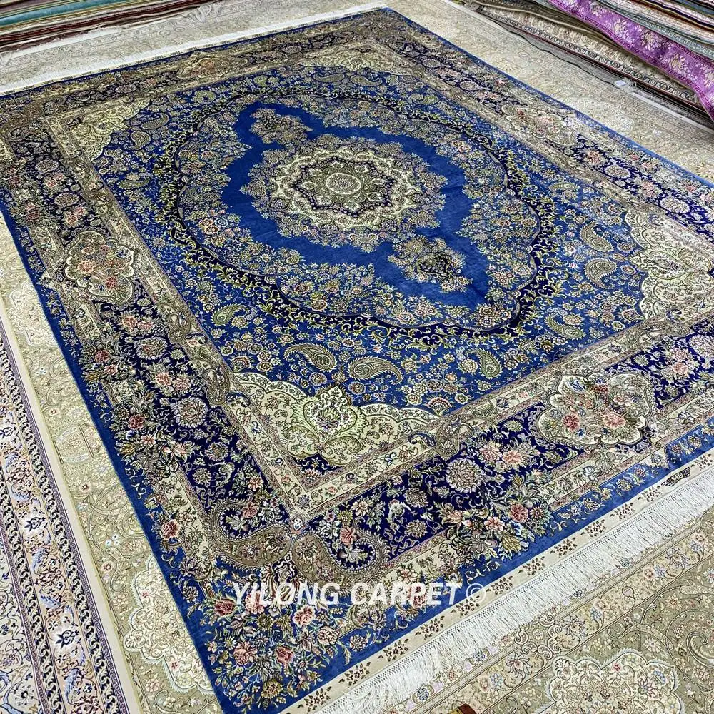 Yilong 8,2 'x11. 2' античный ковер ручной работы, Восточный ковер, темно-синий турецкий ковер(SL194A
