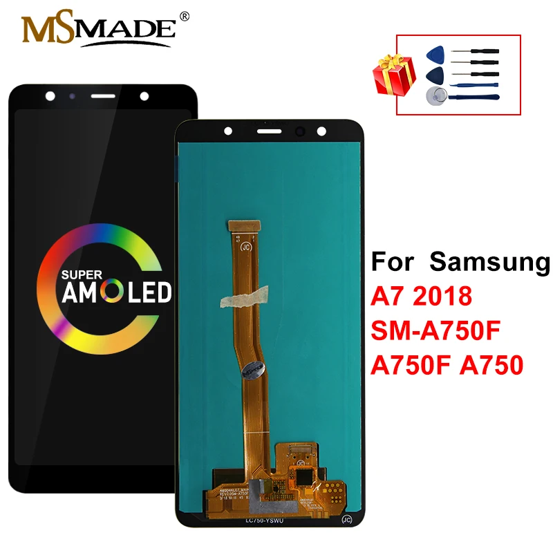 6 0 &quotSuper AMOLED для Samsung Galaxy A7 2018 дисплей A750 ЖК SM A750F сенсорный экран замены с