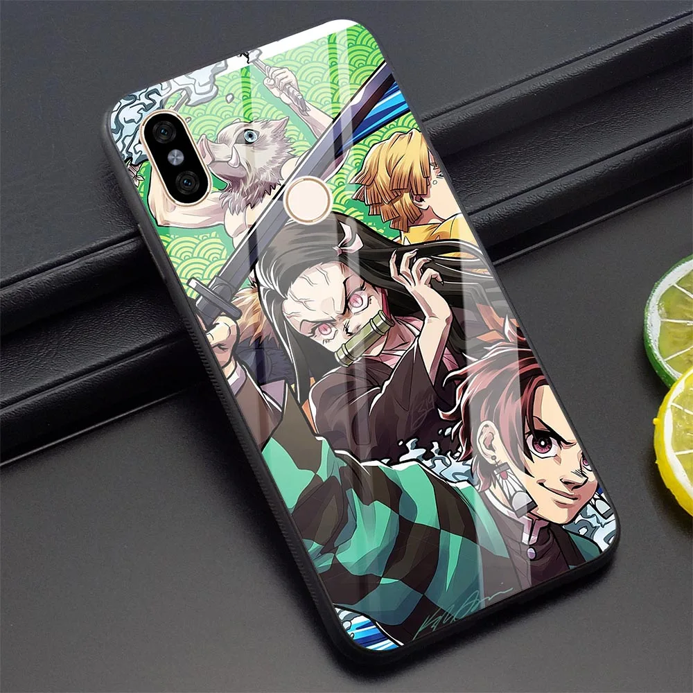 K3005906 Чехол для телефона с аниме Kimetsu no Yaiba для Xiao mi Red mi Note 5 Чехол A1 A2 mi 8 Lite mi 9 F1 4X 6A Note 5 5 7 Pro закаленное стекло - Цвет: K3005906