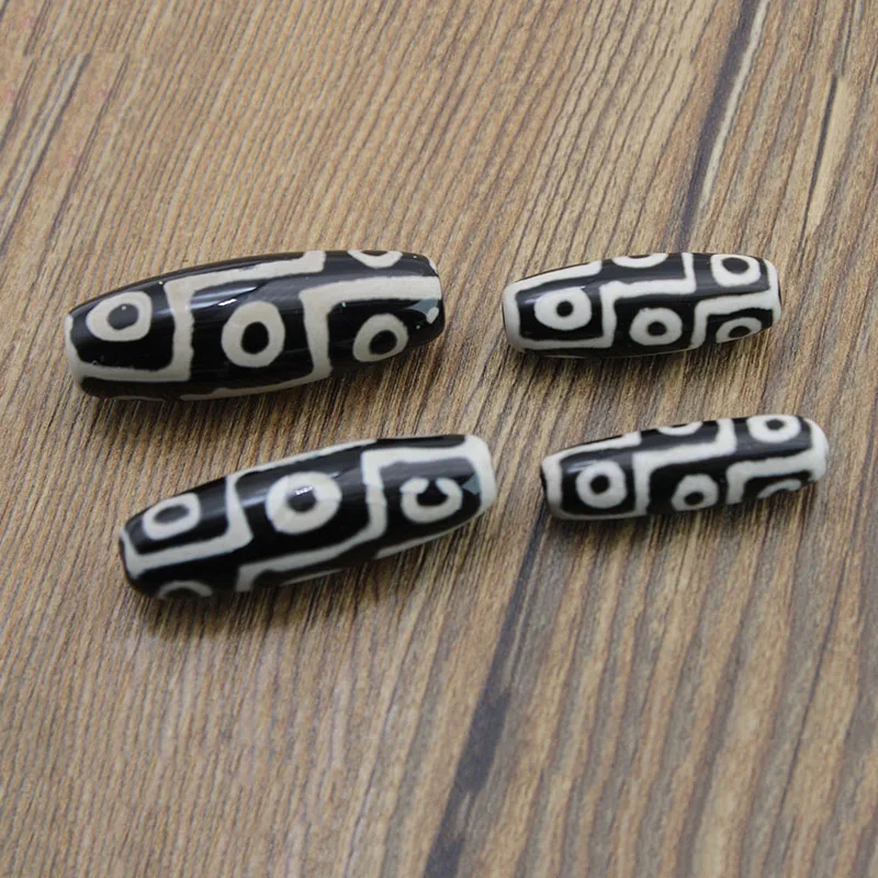 2 шт. натуральный черный Агаты камень тибетский свободный разделитель 9 глаза