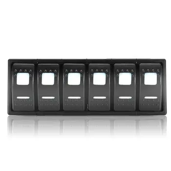 

12V/24V 6 Gang LED Rocker Switch Panel with Stickers Waterproof ABS+PC+Aluminum On-off Switch Motorboat Marine Jumper Wire Kit