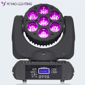 

Moving Head Light 7x12W Stage Light RGBW LED 4 in 1 DMX 16CH Channel 4 Control Mode Disco Party Club Bar DJ