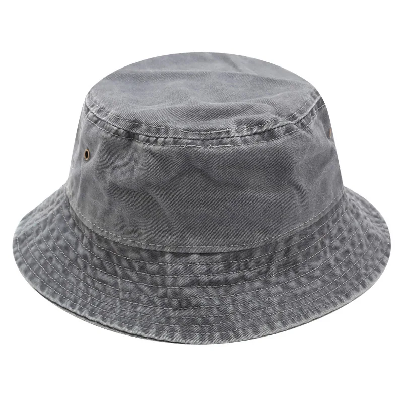 light gray KASURE, унисекс, базовая, одноцветная, мытая, хлопковая, Панама, шляпа для женщин, мужчин, летняя, для путешествий, защита от солнца, рыба, Мужская кепка, уличная Кепка - Цвет: light gray