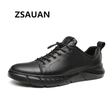 ZSAUAN/износостойкие мужские мягкие кожаные ботинки кэжуал из натуральной кожи на шнуровке, мужские мягкие кроссовки на плоской подошве, Зимняя мужская обувь