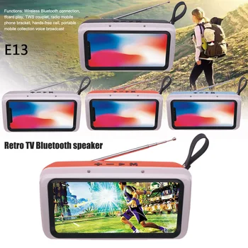 

Multi-function TVs Shaped Phone Holder Stand Bluetooth Speaker Wireless Stereo Portable Practical Mini Photo-frame VH99