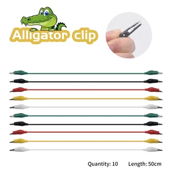 

10pcs 50CM Alligator Clips Wries Electrical DIY Test Leads Alligator Double-ended Crocodile Clips Roach Clip Test Jumper Wire
