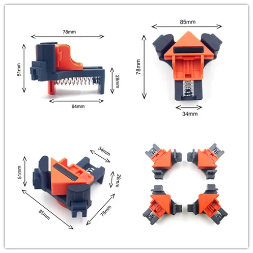 Ruiqas Right Angle Clamp 4Pcs 90° Right Angle Frame Corner Clamp Clip Suitable for Carpentry Cabinet Furniture Repair Connection Ruiqas Right Angle Clamp 4Pcs 90° Right Angle Frame Corner Clamp Clip Suitable for Carpentry Cabinet Furniture Repair Connection