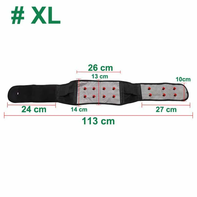 XL Tcare Турмалин самонагревающийся магнитный терапевтический пояс для поддержки талии Поясничный пояс поддержка талии Бандаж с двумя полосками регулируемый размер - Цвет: XL