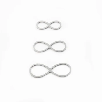 

50pcs Stainless Steel Charms Infinity Pattern Pendant Connector For Bracelet Necklace Jewelry Making Material Accessories