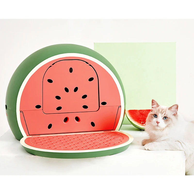 Lime Watermelon Grapefruit Fully Enclosed Cat Toilet Large capacity