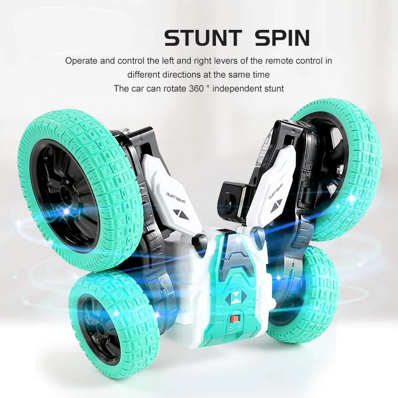 2.4G RC Stunt Car 360 Degree Rolling Double-sided Four-channel Drift Remote Control Vehicle Toy For Children cars | Игрушки и хобби