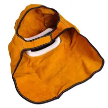 15 °-65 ° сварочный кожаный капот желтая воловья кожа Сварщик Маска сварочный шлем защита Блестящий припой шлак Марс удобный