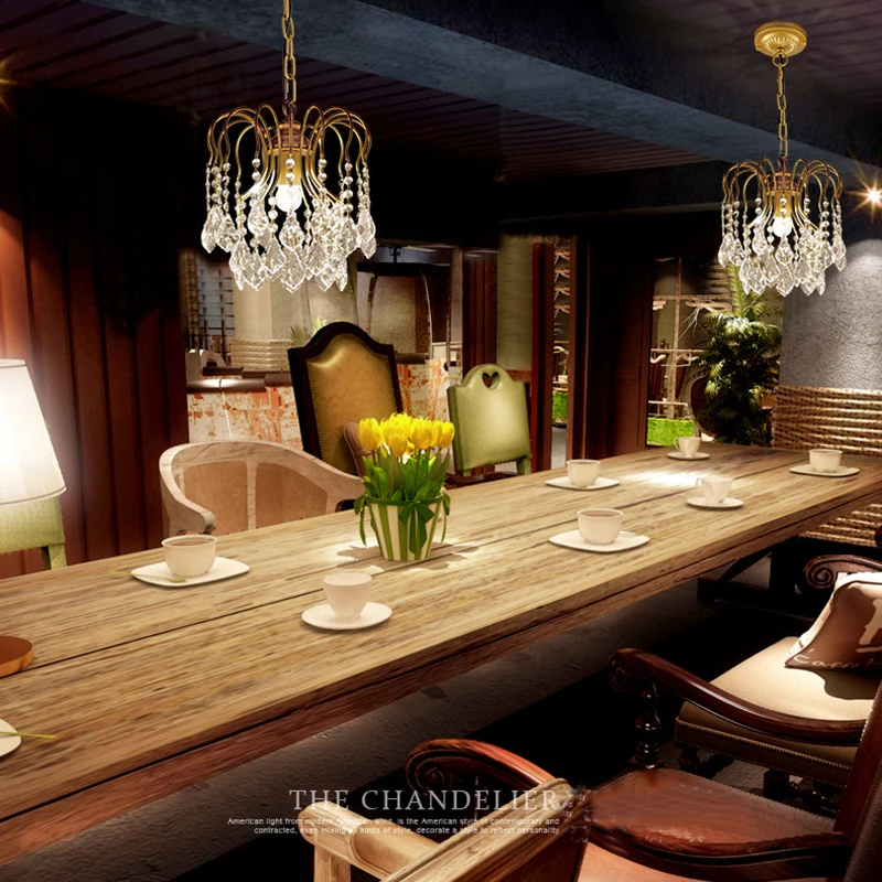 Ретро американский стиль хрустальные люстры винтажный черный/золотой цвет