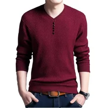 VXO, тонкий мужской свитер, Повседневный пуловер с v-образным вырезом, Мужская Осенняя приталенная рубашка с длинным рукавом, мужские свитера, вязаный кашемировый шерстяной пуловер