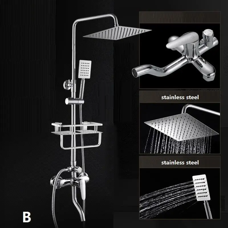 Doccia Regendouche Salle De Bain Douche Painel Doucheset Black Regadera Do Banheiro Eletrico Ducha Chuveiro душ для ванной комнаты