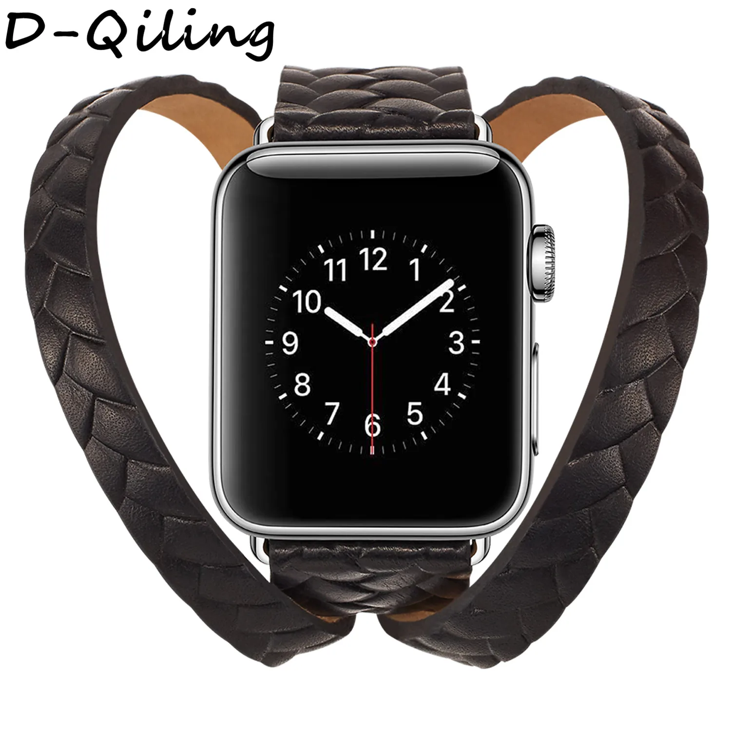 Кожаный ремешок для часов apple watch 4 ремешка 44 мм/40 мм correa apple watch 42 мм/38 мм двойной тур Браслет ремешок для часов Iwatch 54 3 21