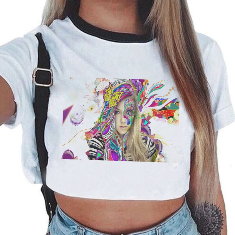 2020 Vogue Футболка женская гранж эстетические Топы И Футболки Модная белая футболка