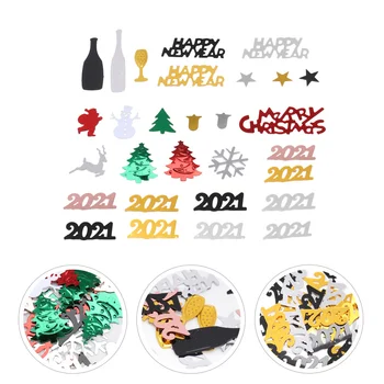 

3 Packs 2021 Xmas Sequins Happy New Year Sequins Xmas Decorative Sequins for KTV