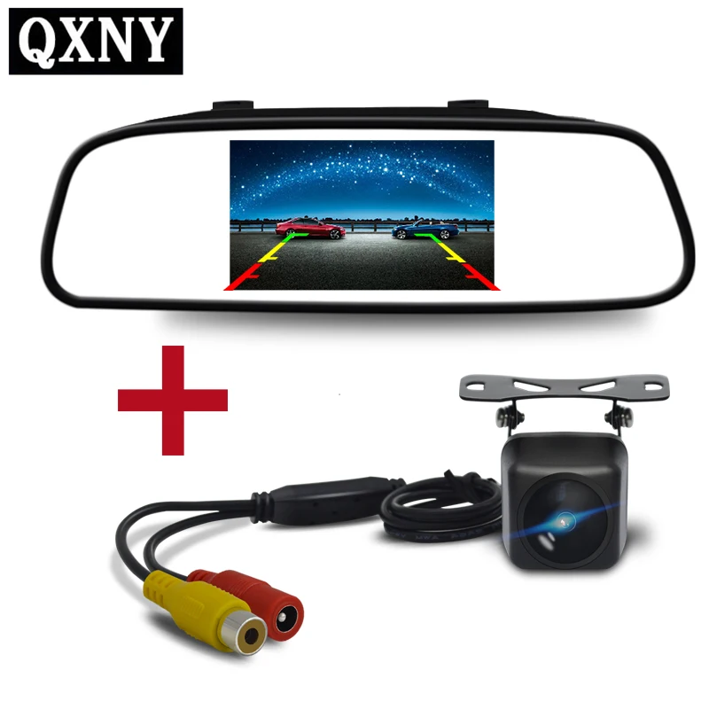 Car ccd video automatic parking monitor, non light night vision reversing rear view camera with 4.3 inch car rear view mirror|Vehicle Camera| - AliExpress