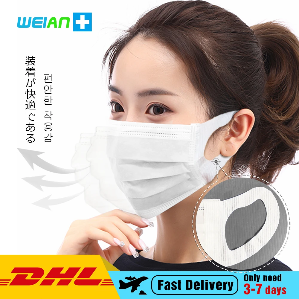 

Disposable Mask Anti Influenza Mascherine Dust Pollen Flu Hygiene Face Masks Waterproof Dustproof Non Woven Mascarillas Filtros