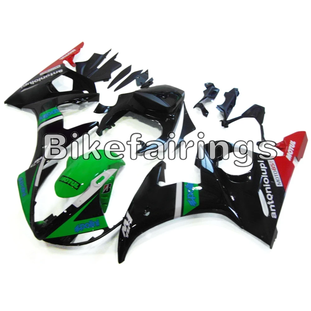 Мотоцикл Полный комплект обтекателя Для Yamaha YZF-600 R6 2003 2004 2005 YZF R6 ABS пластиковая система впрыска Кузов Глянец зеленый черный Cowling