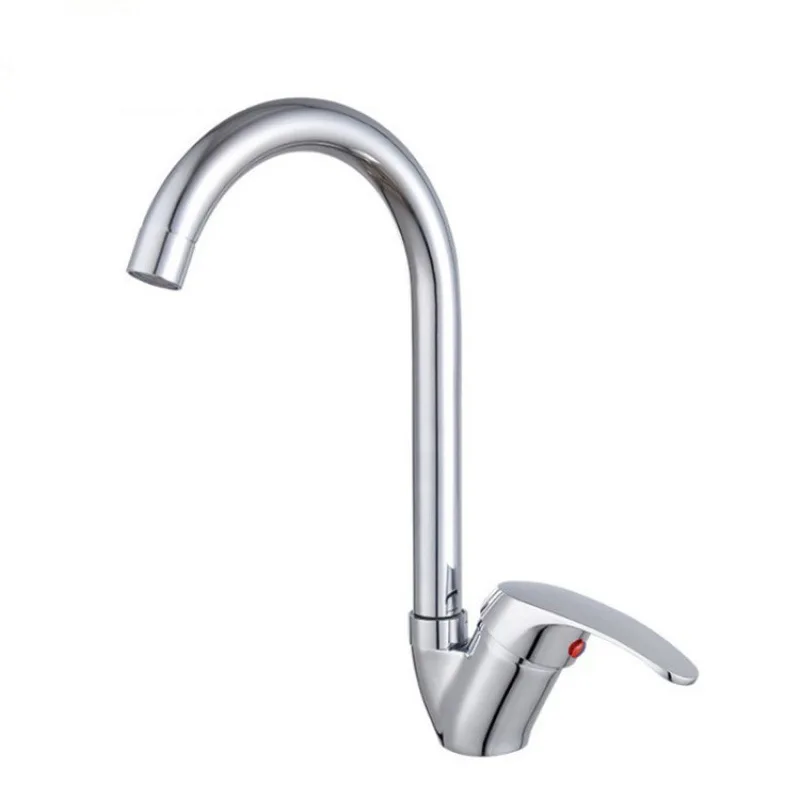 

Brass/Zinc Alloy Chrome Kitchen Sink Faucet Hot And Cold Water Mixer Faucets Single Handle Swivel Spout Kitchen Water Sink Tap