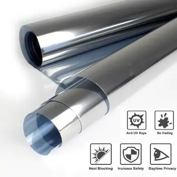 

Mirror Window Film One Way Heat Control Adhesive Daytime Sun Glare Reduction 24 inch Width Various length Sizes