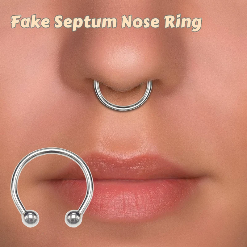 Nostril False Nose Piercing Nostril False Septum Piercing Fake