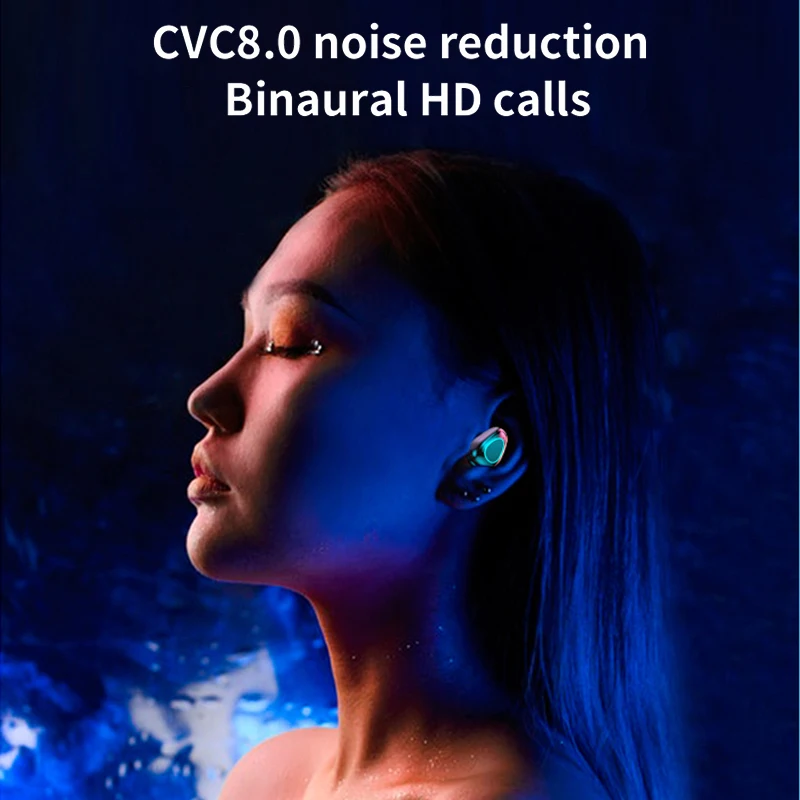TWS 5 0 Noise Reduction Wireless Bluetooth Earphones HiFi Auricular Bluetooth Earbuds LED Three Screen Display Touch