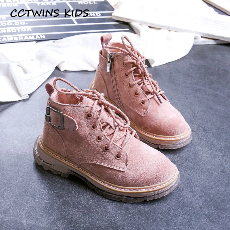 Thin Pink CCTWINS/детская обувь; коллекция года; Зимние Детские Модные Ботинки martin; Брендовые ботильоны для маленьких девочек; обувь из натуральной кожи для мальчиков; MB171 - Цвет: Thin Pink