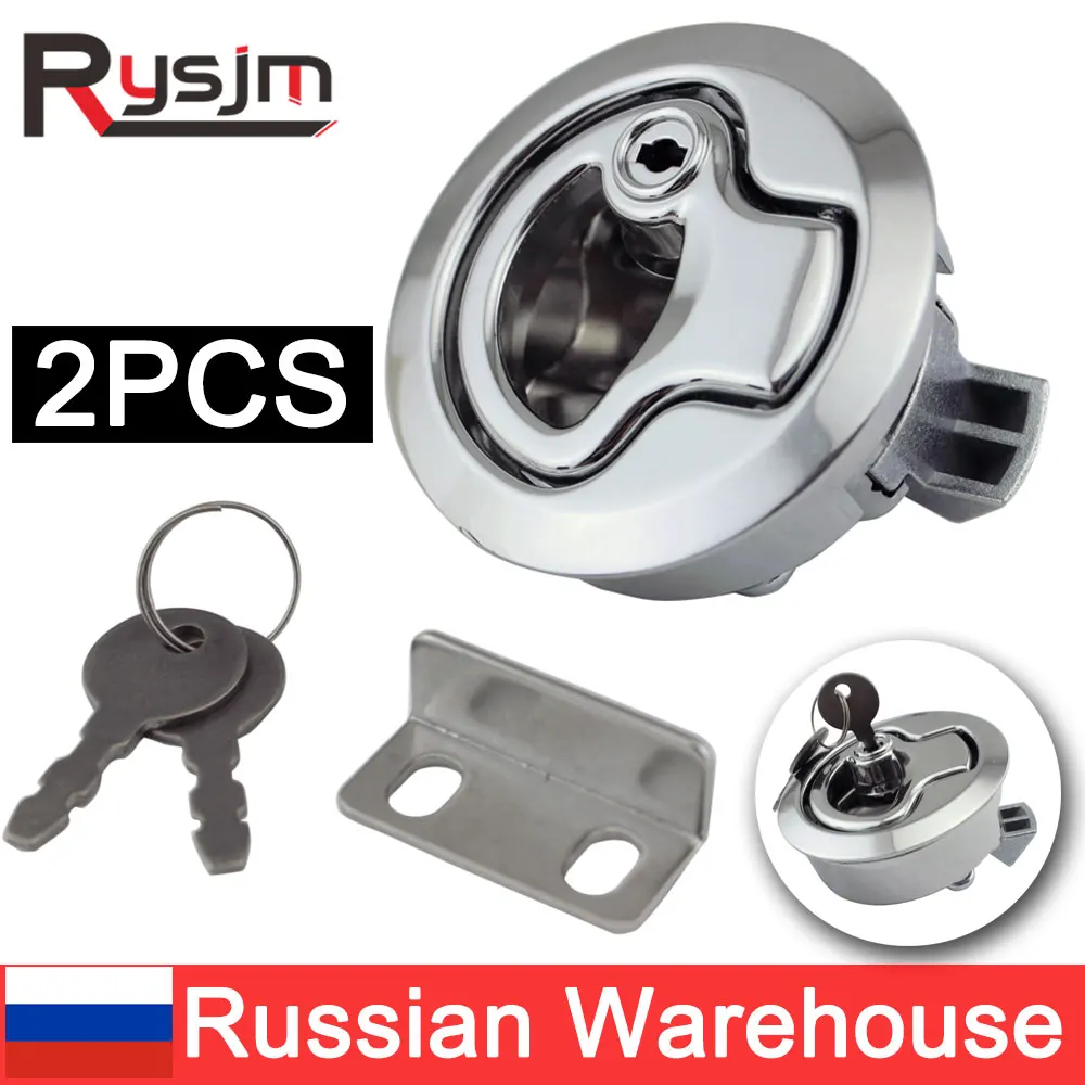 2Pcs Marine เรือ Cam Latch Hatch ดึงหมุนล็อคจับยกเรืออะไหล่ Flush Mount
