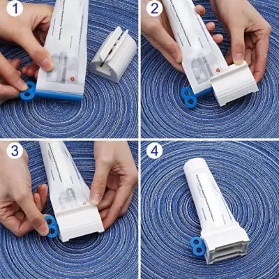 1Pcs Plastic Toothpaste Tube Squeezer Easy Dispenser Rolling Holder Bathroom Supplies