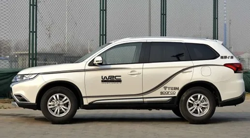 World Datong автомобильный Стайлинг автомобильный аксессуар наклейка для Mitsubishi Oultander обе стороны тела спортивные наклейки для авто - Название цвета: whiter car