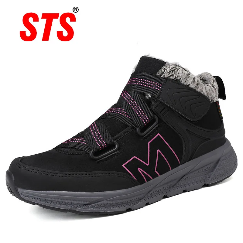 

STS Women's Winter Snow Boots Keep Warm Winter Ankle Boots With Fur Women Comfortable Casual Fashion Ladies Boots Outdoor Hiking