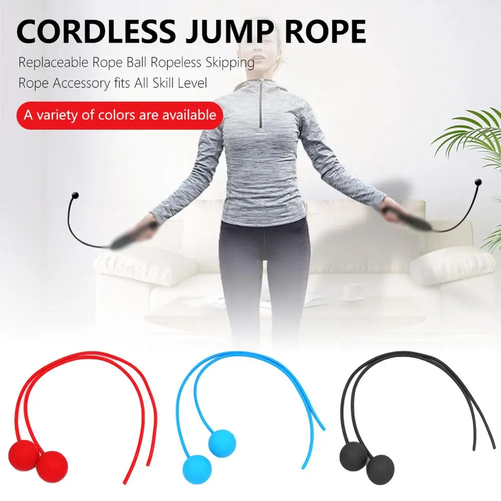 1pair Cordless Jump Rope Replaceable Rope Ball Ropeless Skipping Rope