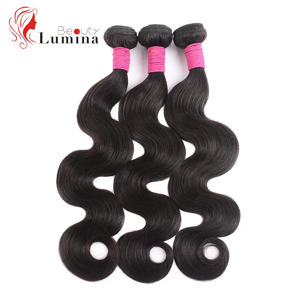 

Brazilian Hair Weave Bundles 3 Bundles Human Hair Beauty Lumina 100% Remy Human Hair Weaving Natual Color 8-30inch Free Ship
