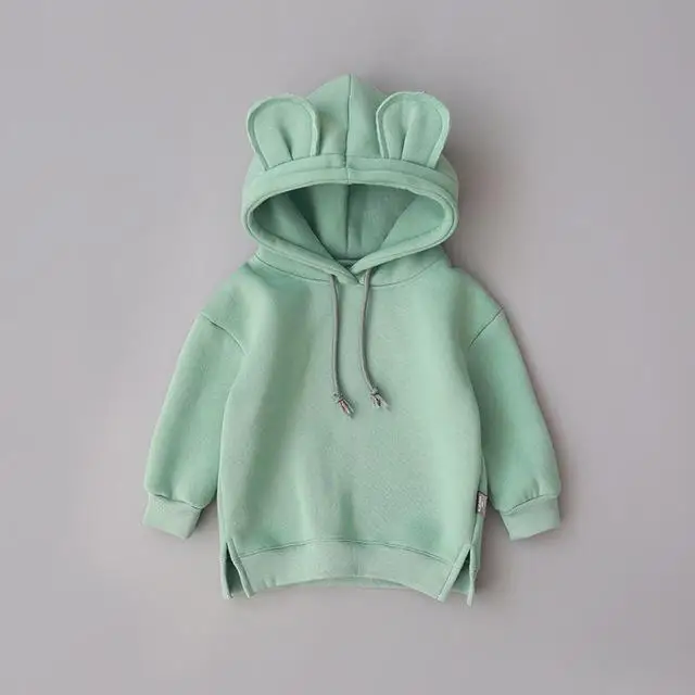 New Spring Autumn Baby Boys Girls Clothes Cotton Hooded Sweatshirt Children's Kids Casual Sportswear Infant Clothing - Цвет: Green