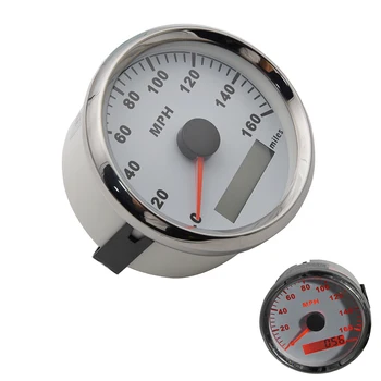 

85MM Gauge Waterproof GPS Speedometer 0-160MPH Odometer Speed Gauge for Car Truck With GPS Sensors 9-32V With Red Backlight
