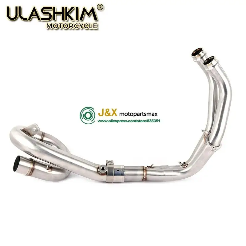 E-Mark для Yamaha FZ-07 MT-07 FZ07 MT07- XSR700- мотоцикл Выхлопная передняя Труба глушитель полная система слипоны