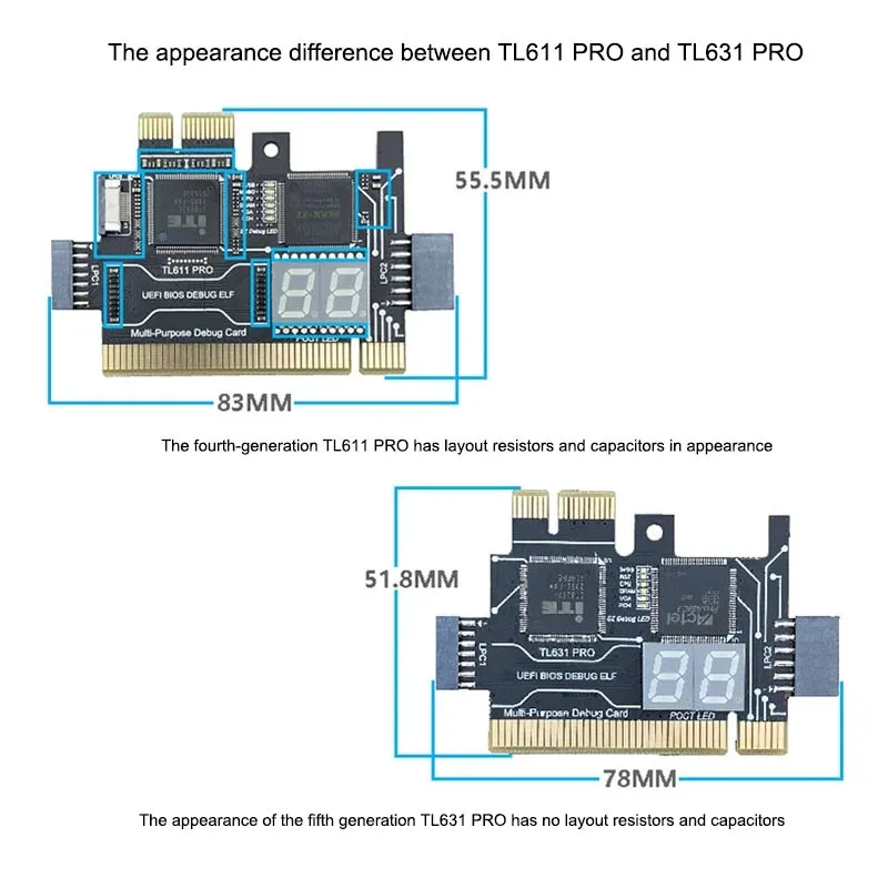 network cable detector TL611 TL631 Pro Motherboard PCI/PCIE/Mini PCIE/LPC PC Analyzer Diagnostic Card for Universal Laptop Desktop Test Post Debug Card cable toner probe