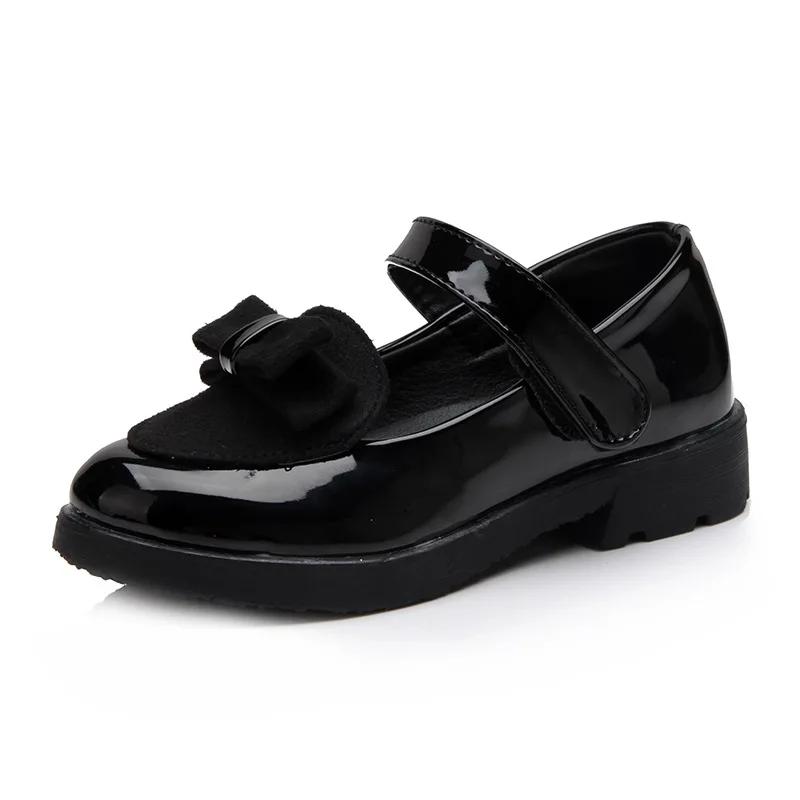2020 New 3-12 Years Fashion Bow Little Girl Shoes Party Princess Dress Wedding Shoe Big Kids Low-Heeled Leather Children Shoes