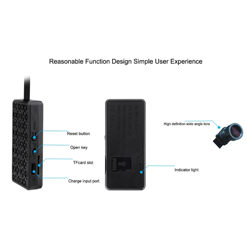DIY камера Мини 120 ° широкоугольный Wifi Full HD 1080P видеокамера P2P Обнаружение движения