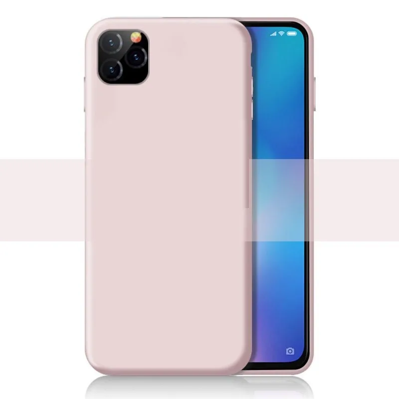 Мягкий жидкий силиконовый чехол для iPhone X XS Max XR 11 Pro Max чехол для iPhone 7 8 6 6s Plus, однотонный чехол - Цвет: Розовый