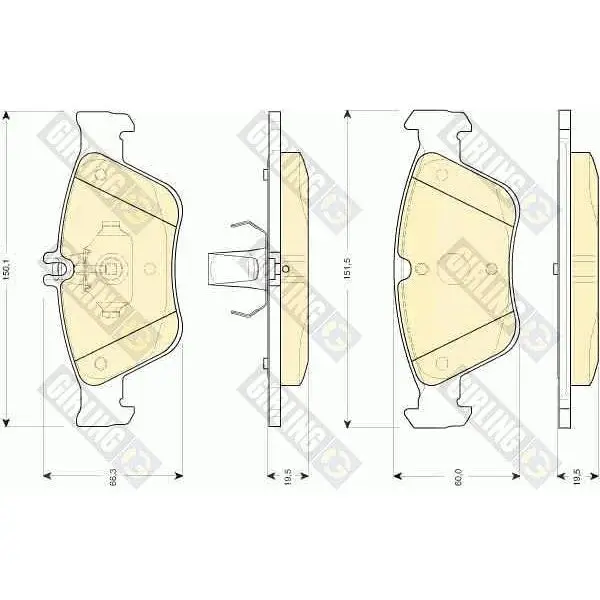 Колодки тормозные MERCEDES W210/W202/C208 2.0-2.8 передние GIRLI