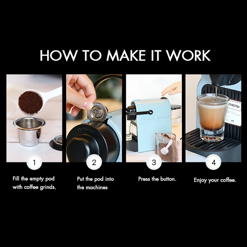 Капсула Nespresso многоразовая нержавеющая сталь многоразового использования кофе-Капсулы Эспрессо фильтр для Nespresso легко чистить