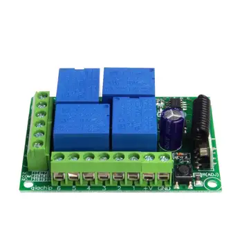 

433MHz Wireless Remote Switch DC12V 4CH RF Receiver Module for Remote Garage/LED/Home Accessory