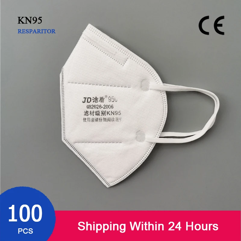

100PCS/lot KN95 Mask Respirator Anti PM2.5 Dust-Proof Facial Protective Disposable Masks Face Mouth Safety Masks