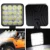 SUHU 2Pcs 48W Square Bright LED Spotlight Work Light Car SUV Truck Driving Fog Lamp for Car Repairing Camping Hiking Backpacking
